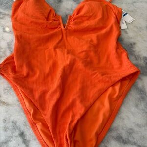 Sanctuary Orange Textured One-Piece Swimsuit